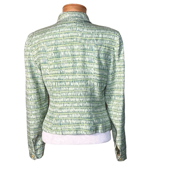 Kay Unger Batik Like Silk Cropped Lined Lightweight Jacket Size 4 - Picture 7 of 12